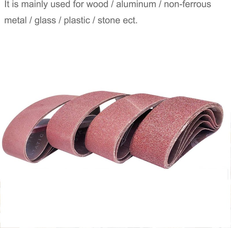 Sackorange 20 PCS 3 inch x 21 inch Abrasive Sanding Belts - 5 Each of 40 80 120 240 Grit Aluminum Oxide Sanding Belts For Belt sander (3 x 21 inch) - Image 5